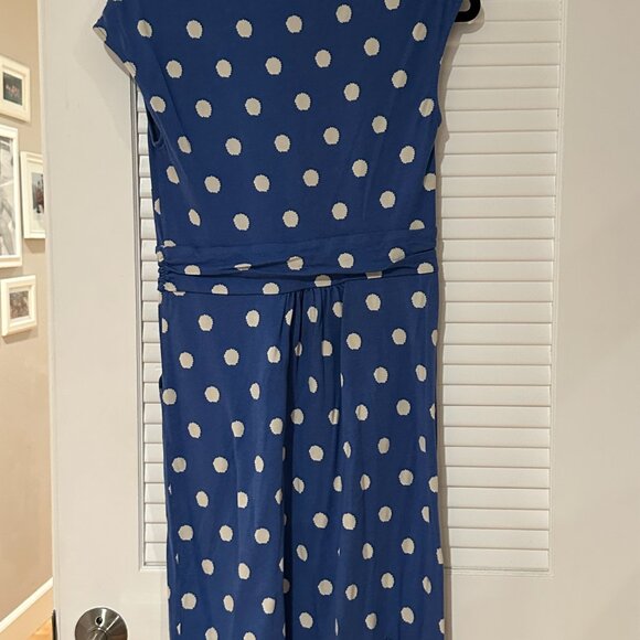 Boden Blue Polka Dot Fit & Flare Dress – Pockets – Size US 8 (UK 12) - Picture 2 of 6